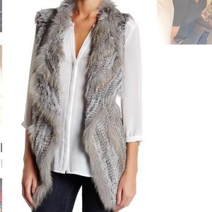 Genuine rabbit and coyote fur vest